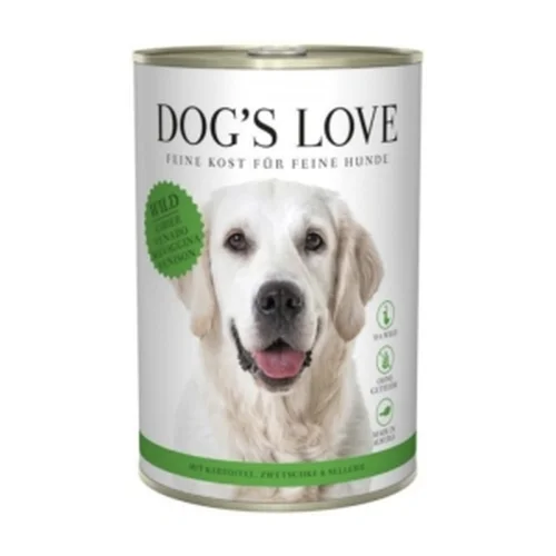 DOG'S LOVE Wild - Dziczyzna z Marchewką, Selerem, Ziemniakami i Śliwkami 400g