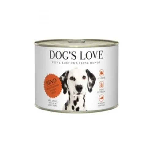 DOG'S LOVE Rind - Wołowina z Jabłkiem, Szpinakiem i Cukinią 200g