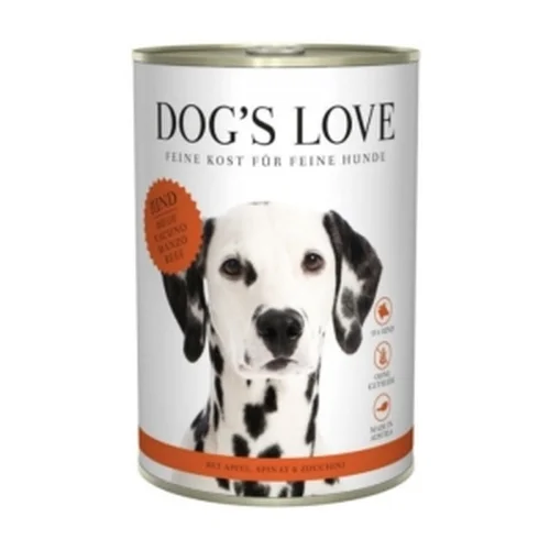 DOG'S LOVE Rind - Wołowina z Jabłkiem, Szpinakiem i Cukinią 400g