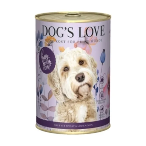 DOG'S LOVE Spring Menu Kalb - Delikatna Cielęcina ze Szpinakiem i Mniszkiem 400g