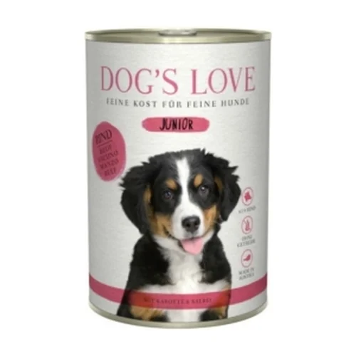DOG'S LOVE Junior Rind - Wołowina z Marchewką i Szałwią dla Szczeniąt 400g