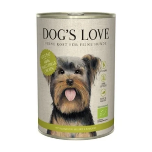 DOG'S LOVE BIO Huhn - Kurczak Ekologiczny z Kaszą Gryczaną, Selerem i Bazylią 400g