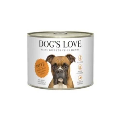 DOG'S LOVE Pute - Indyk z Jabłkami, Cukinią i Olejem z Orzechów Włoskich 400g