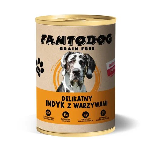 FantoDog GF Delikatny Indyk z Warzywami 850g