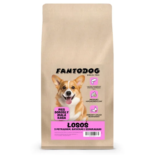 FantoDog Łosoś z Pstragiem, Batatami i Szparagami dla Ras Małych 6kg