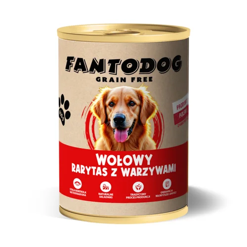 FantoDog GF Wołowy Rarytas z Warzywami 850g